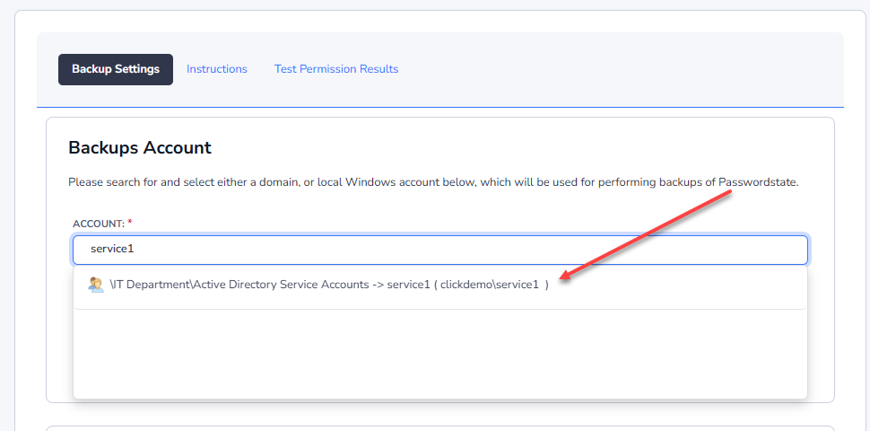 Passwordstate Back Up Settings