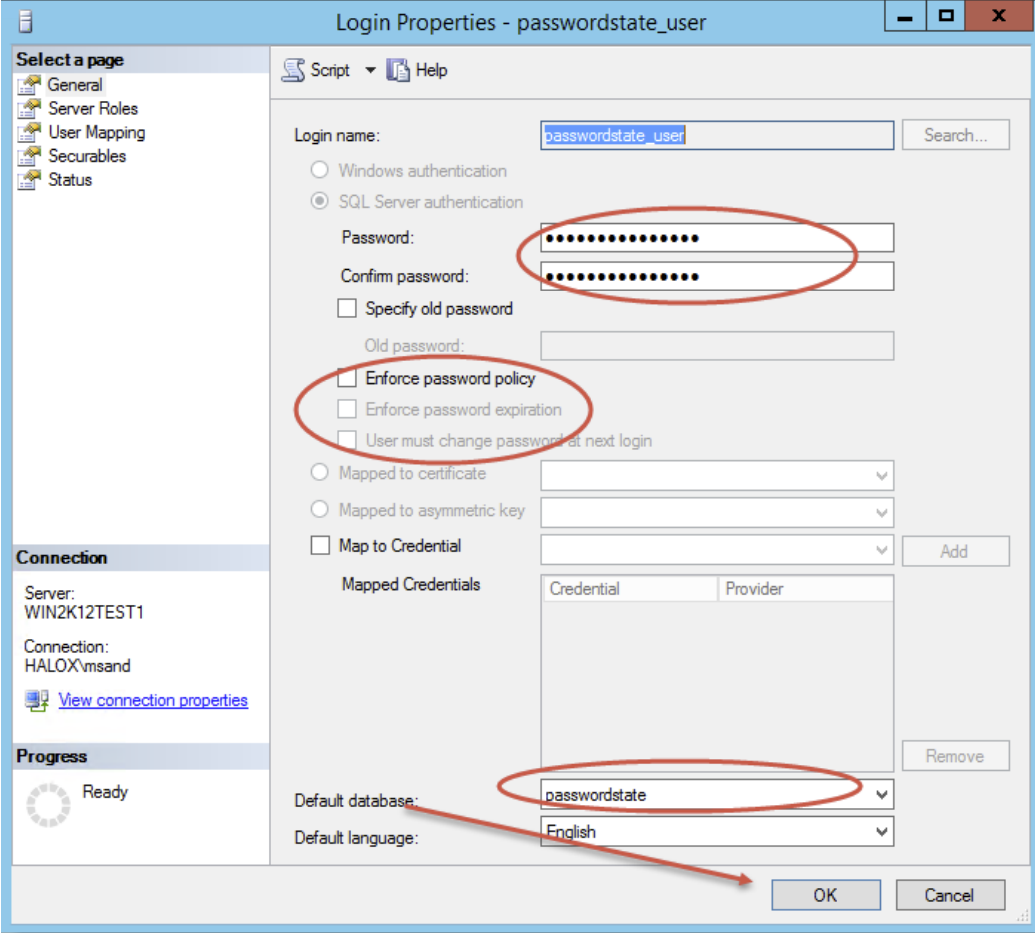 Resetting Password for Passwordstate_User SQL Account 2