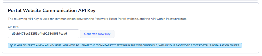 Portal Website API Key
