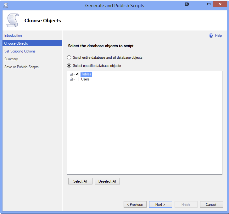 Generate Database Schema 3