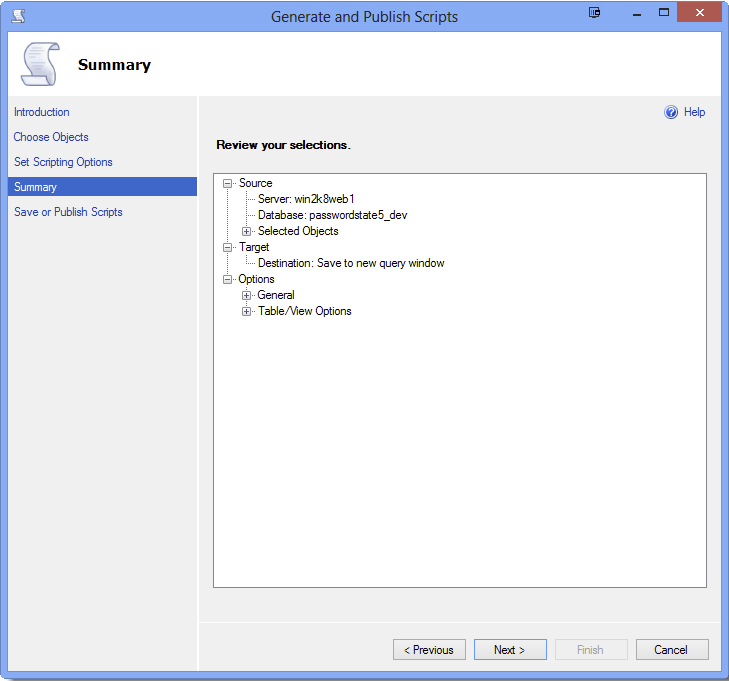 Generate Database Schema 5