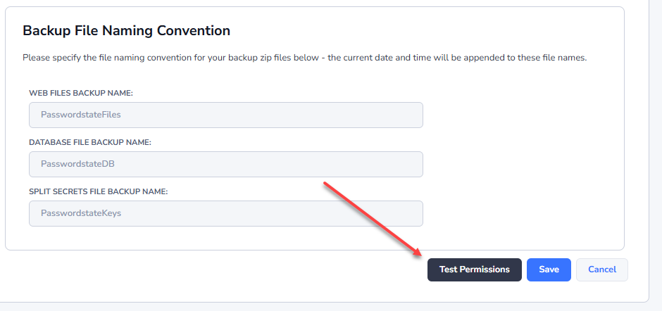 Passwordstate Backup Permissions