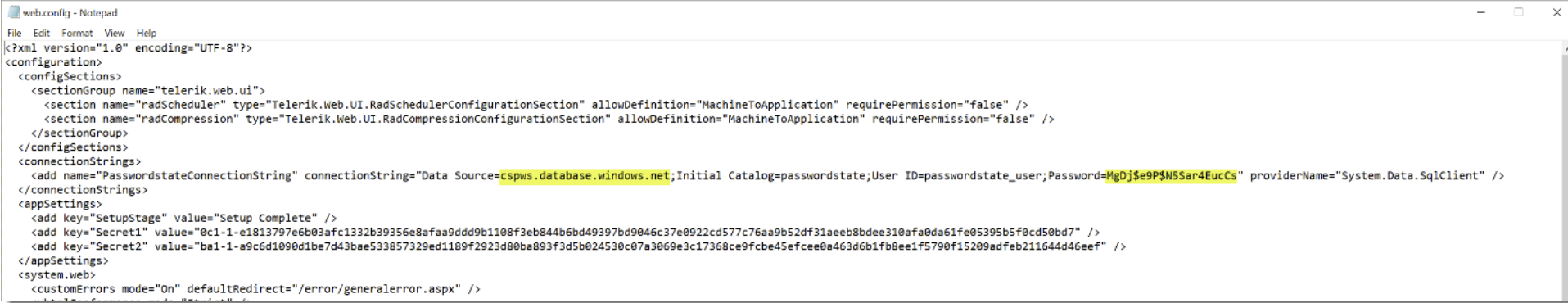 Web Config Connection String 2