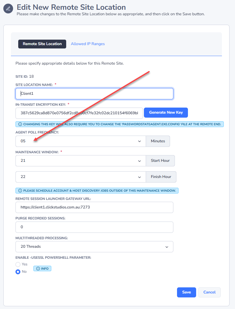 Add Remote Site Location