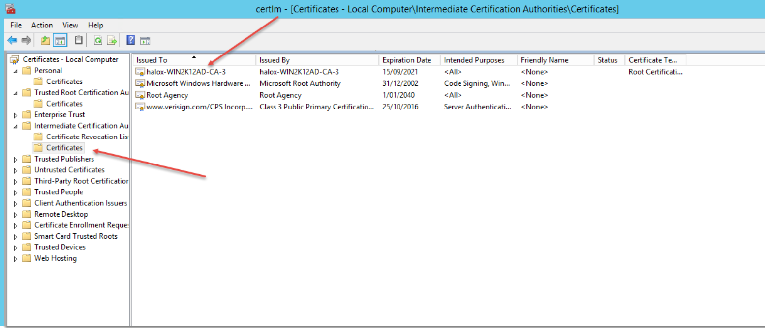 Certificate Location