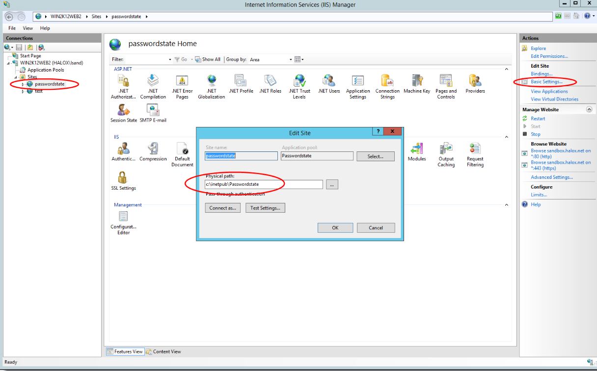 IIS Certificate Path