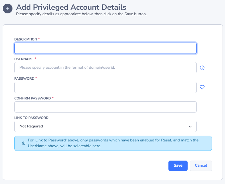 PRP Priv Acc Credentials