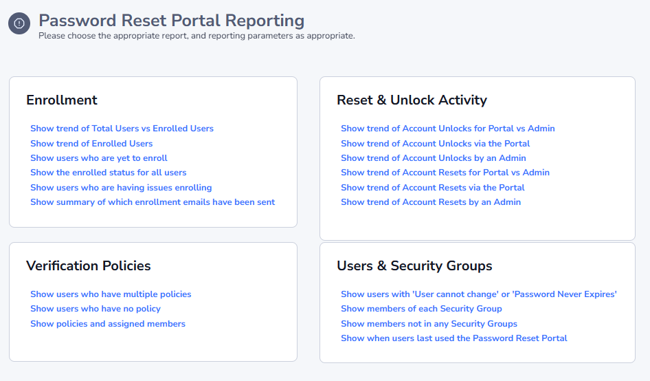 PRP Reporting