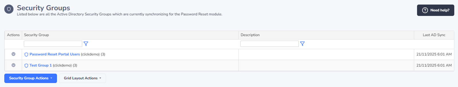 PRP Security Groups