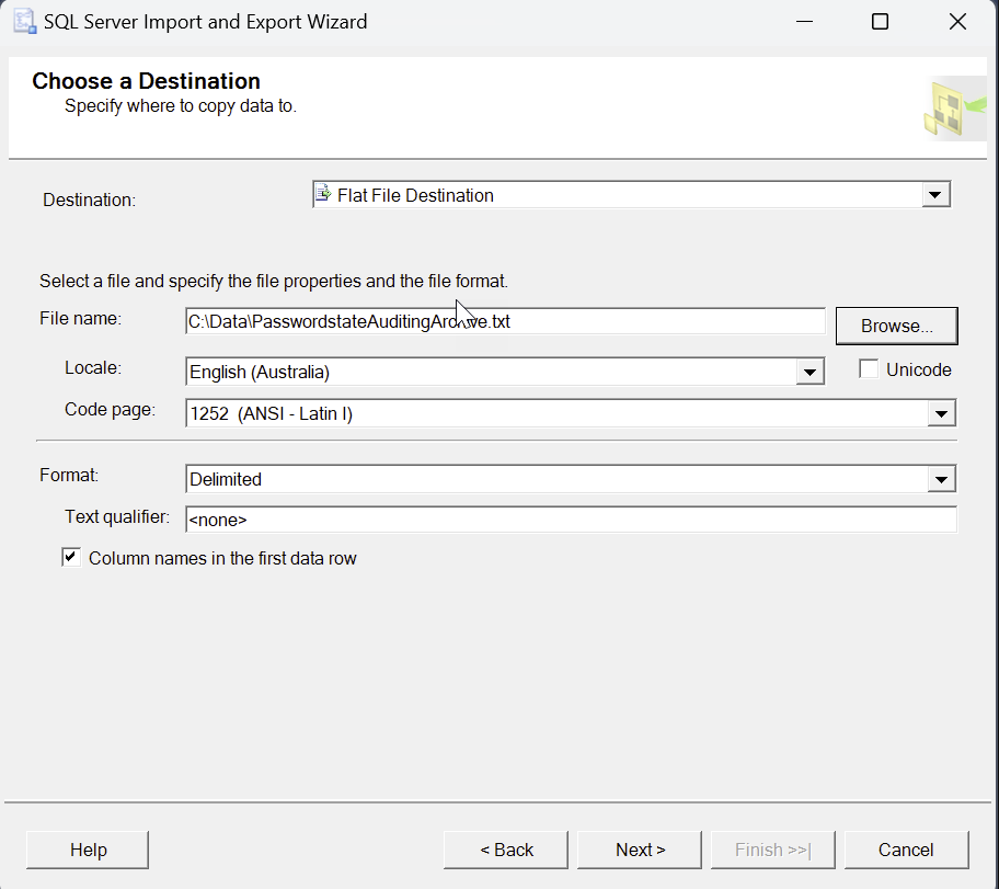 SQL Import Wizard 3