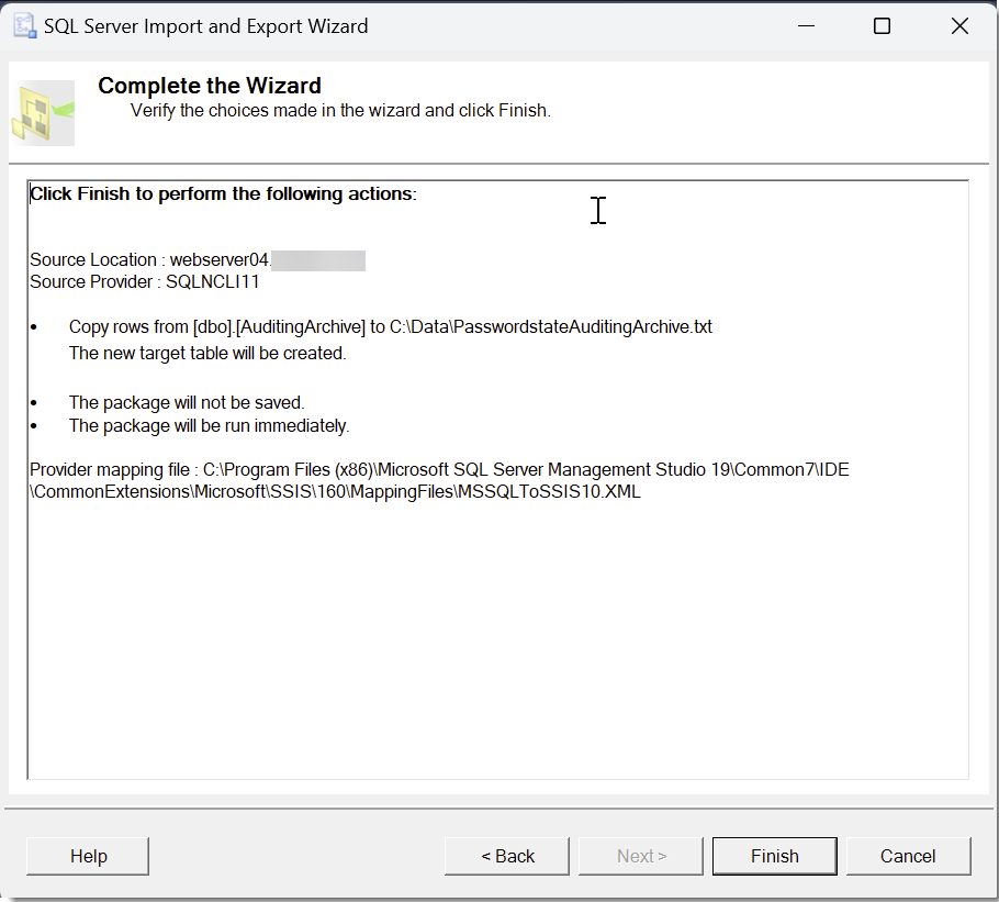 SQL Import Wizard 7