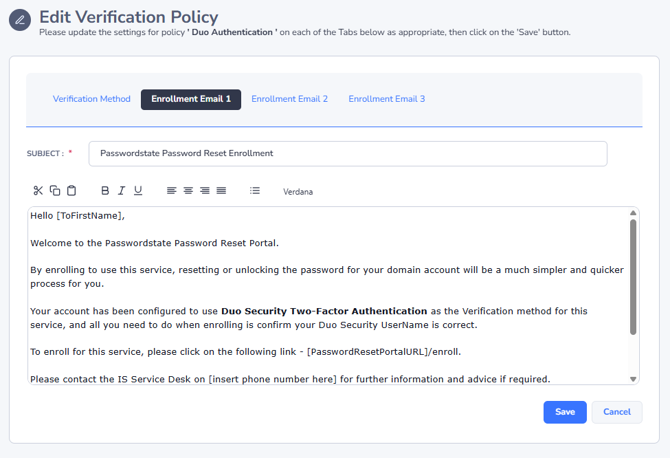PRP Verification Policies 2