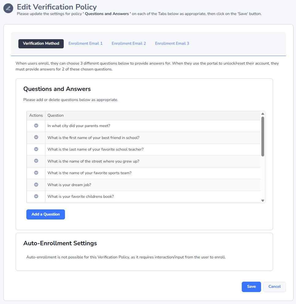 PRP Verification Policies 8