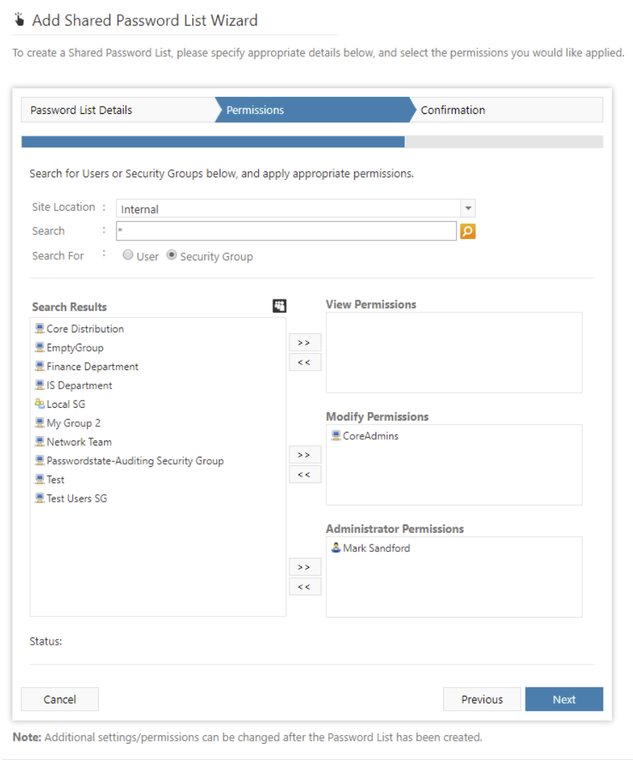 Add Shared Password List 2