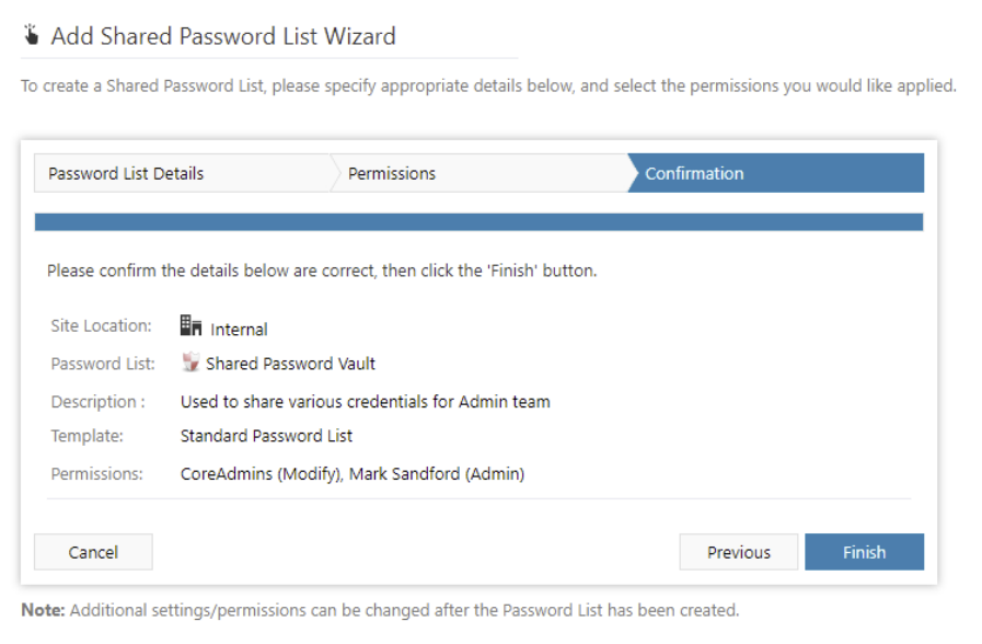 Add Shared Password List 3