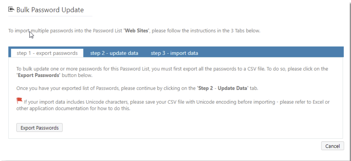 Bulk Password Update