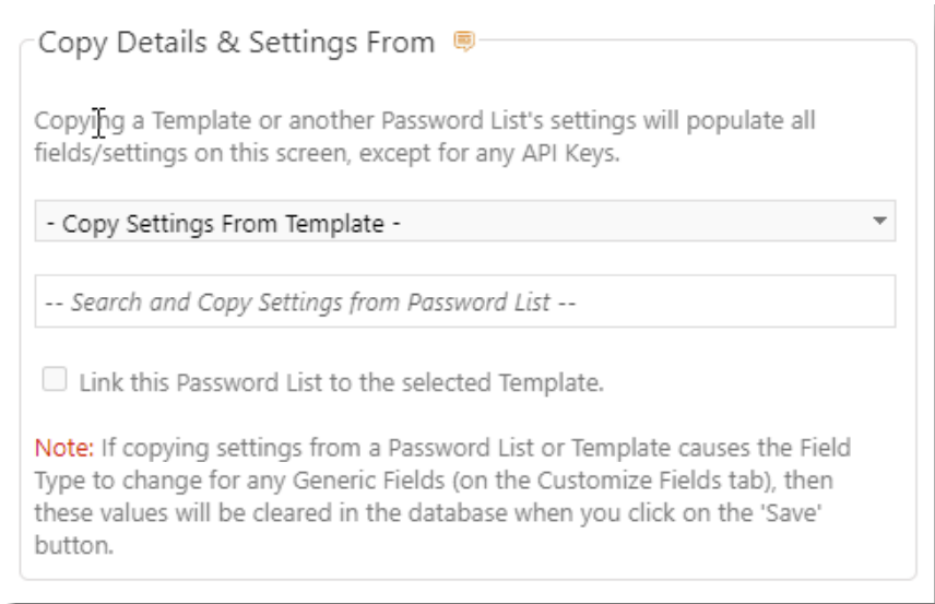 Copy Details & Settings from