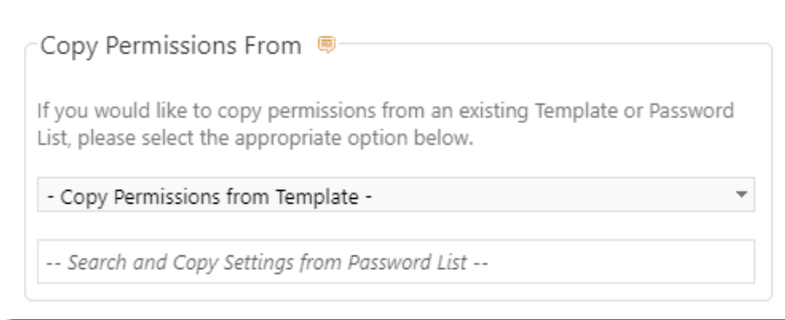 Copy Permissions from Section