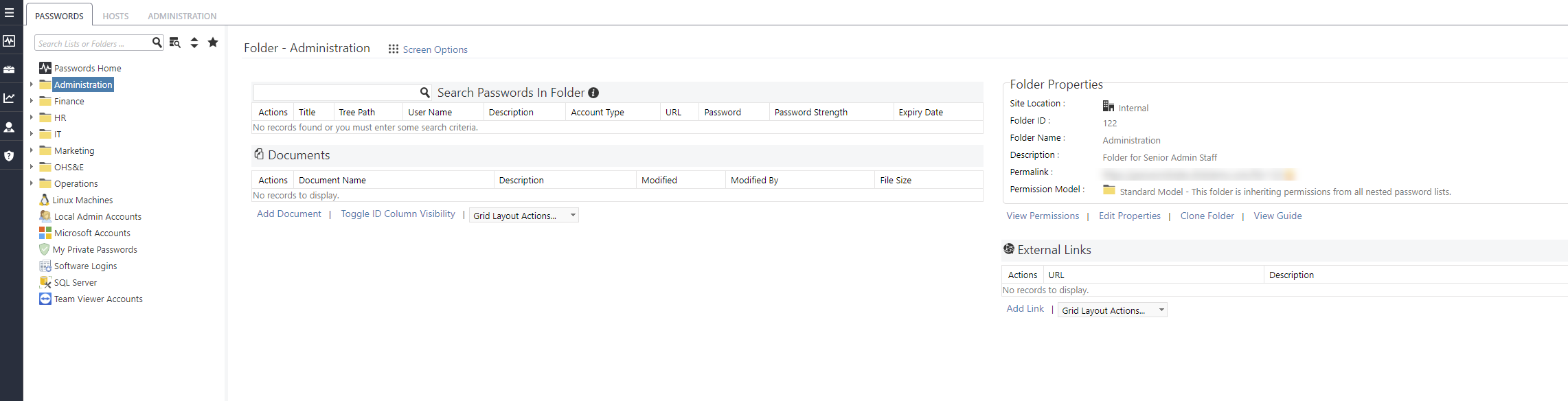 Folder Administration
