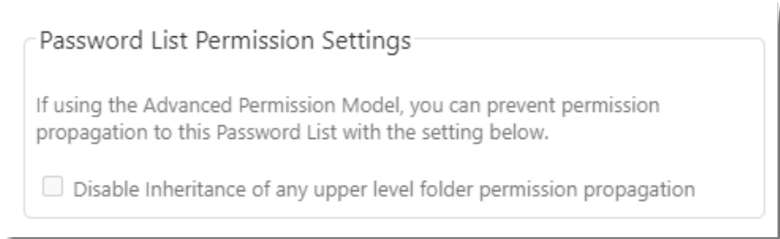 Password List Permission Settings